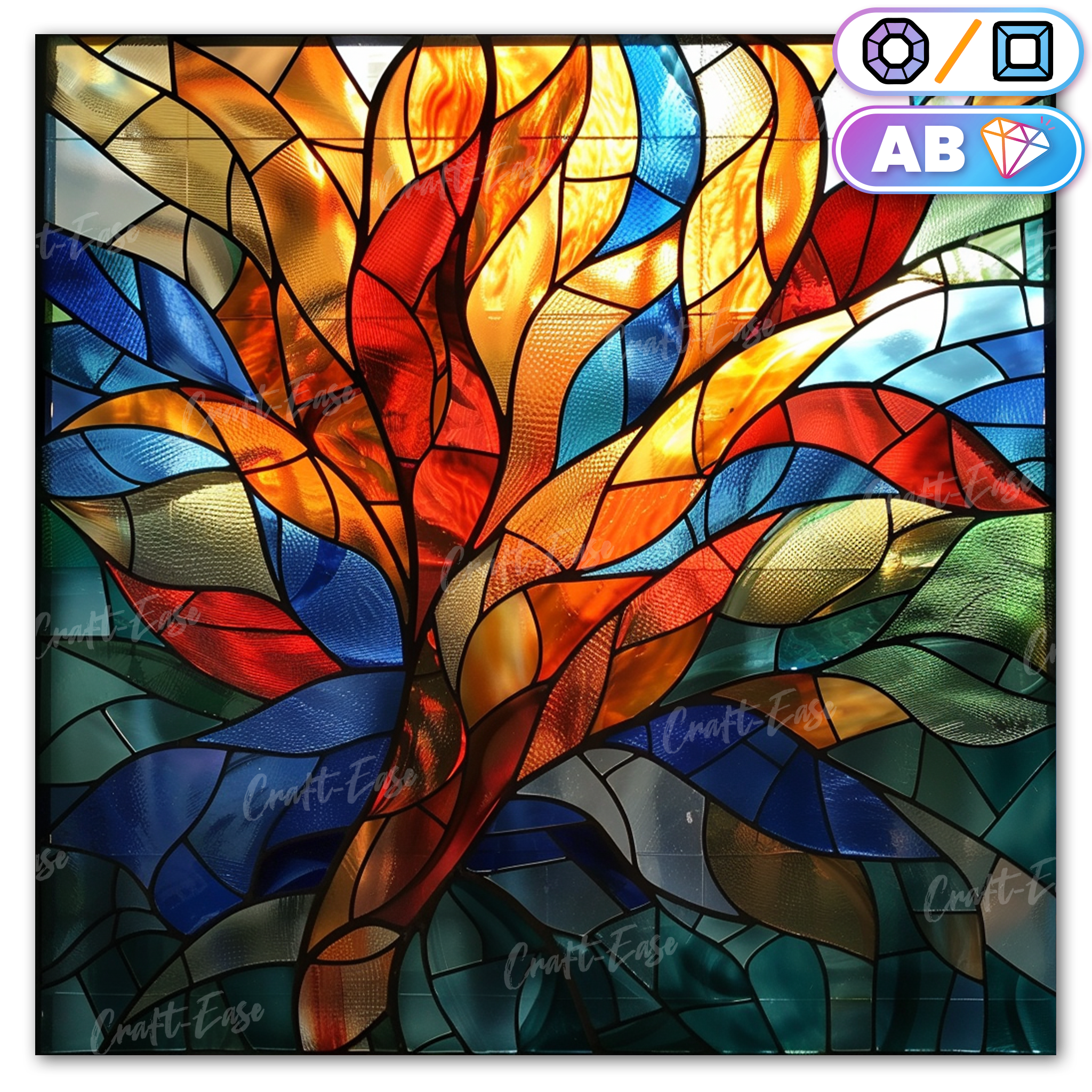 Colorful Stained Glass - Diamond Painting Kit