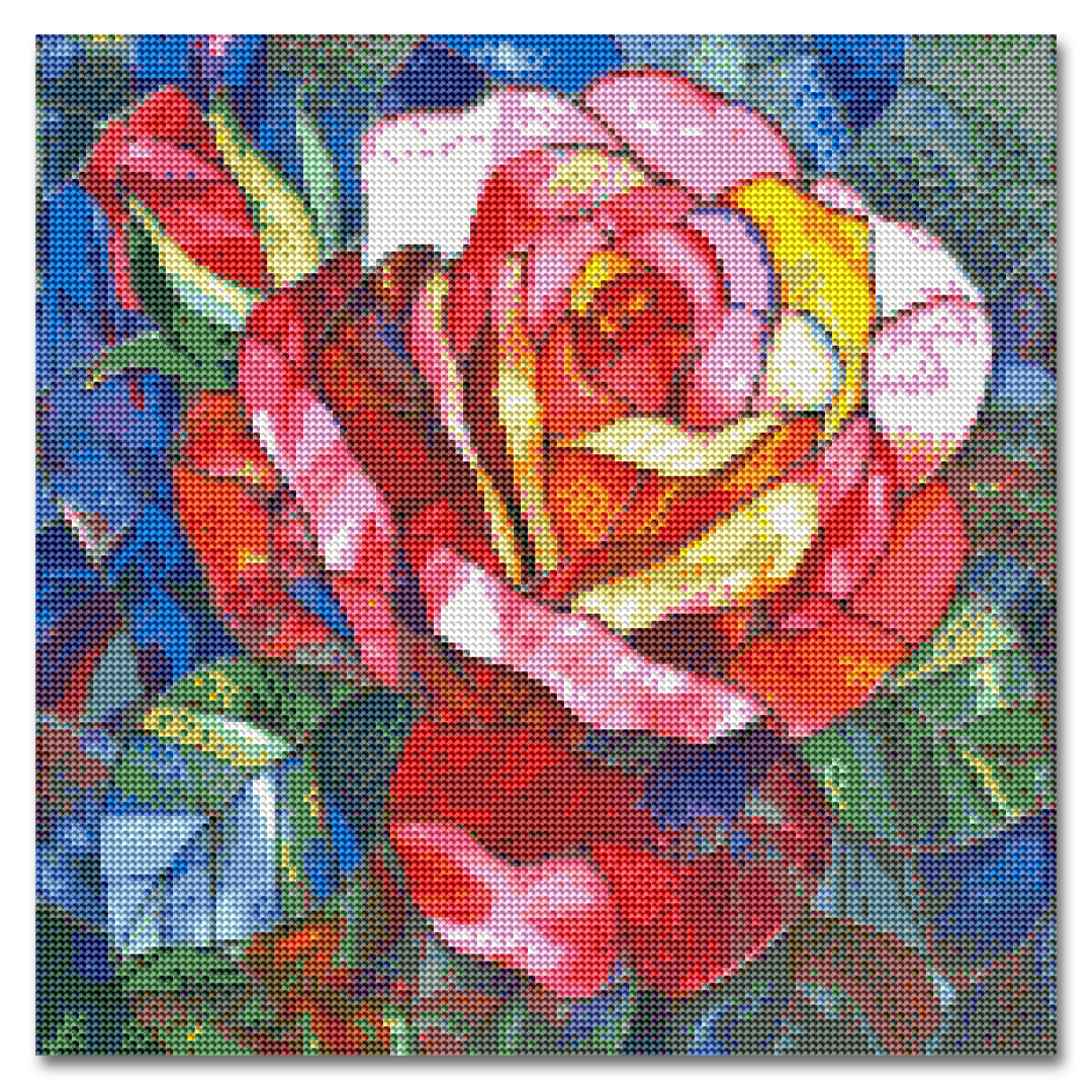 Stained Glass Rose - Diamond Painting Kit