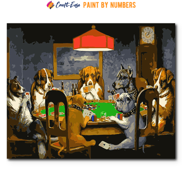 Dogs Playing Poker Paint by Numbers