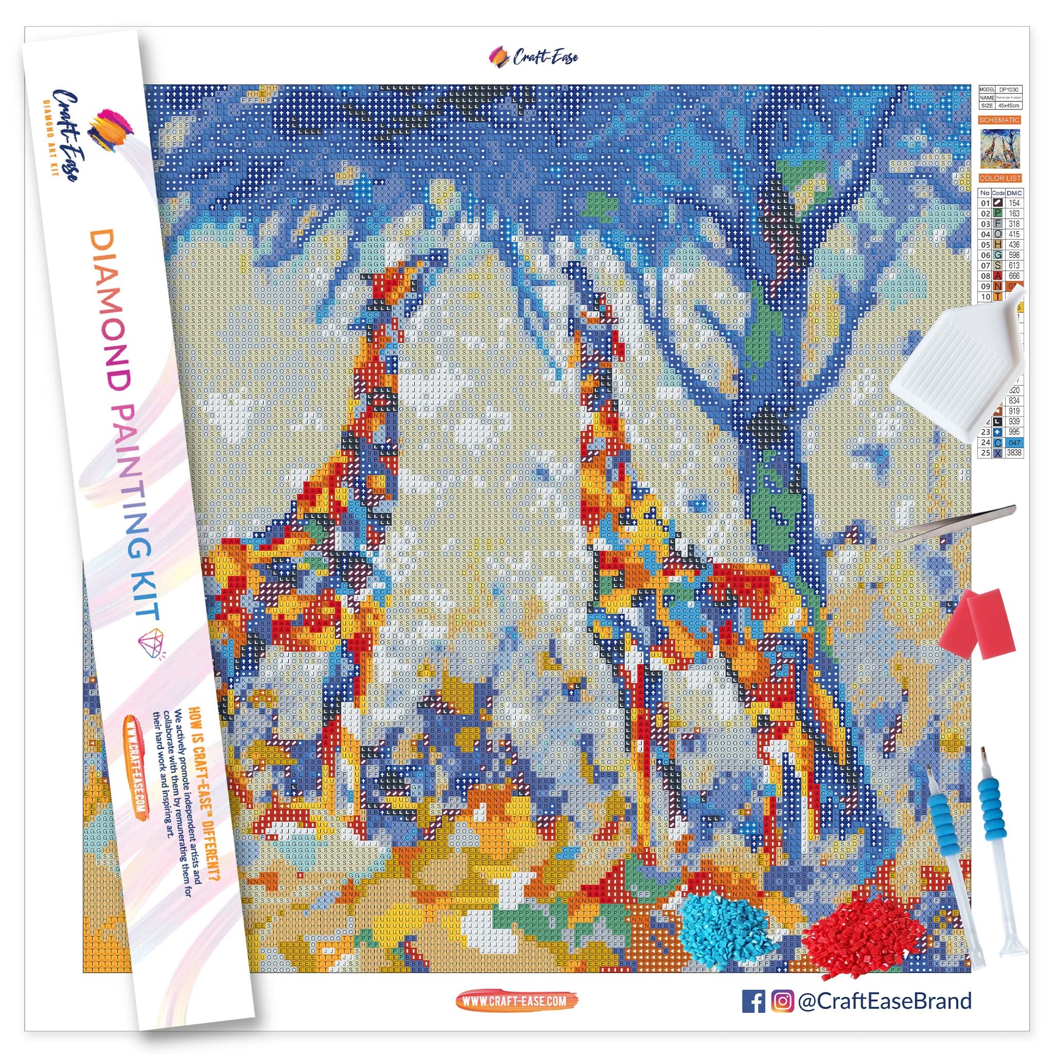 "Meet For Lunch" Craft-Ease™ Diamond Painting Kit - Exclusive Series (40 x 40 cm)