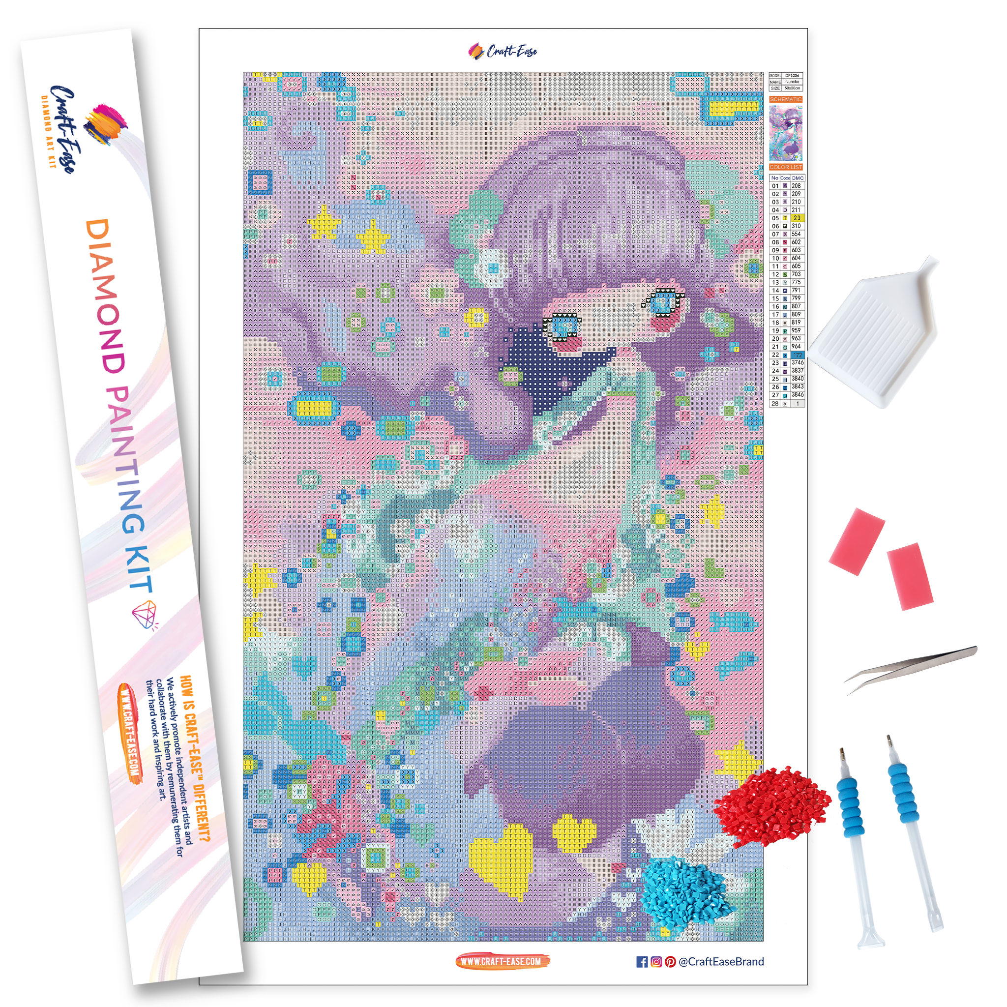 Kit de peinture diamant "Numiko" Craft-Ease™ (30 x 50 cm)