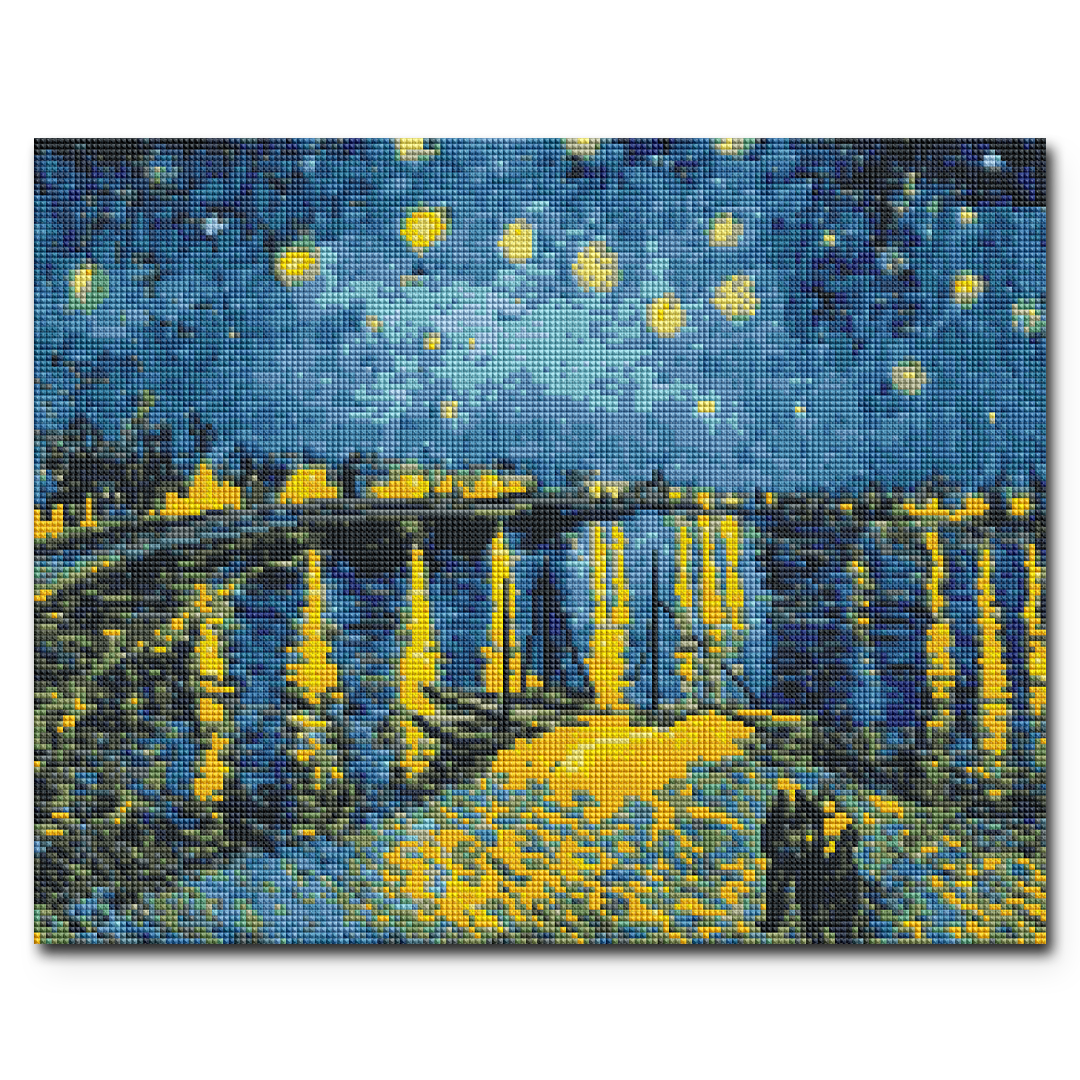 Kit de peinture diamant "Nuit étoilée sur le Rhône" Craft-Ease (40 x 50 cm) 