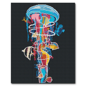 Premium AI Image  A jellyfish is covered in colorful beads.